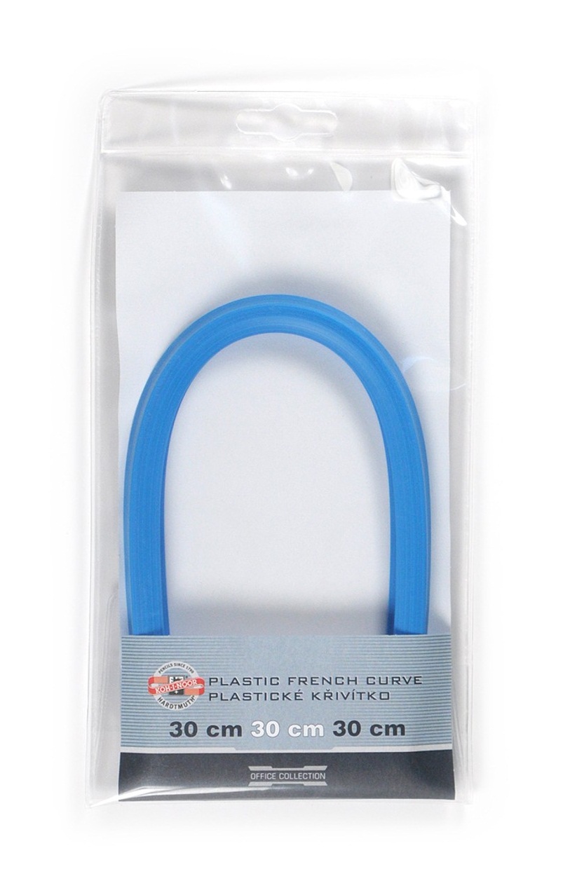 Lineal - Kurvenlineal plastisch ,  blau - 30 cm lang