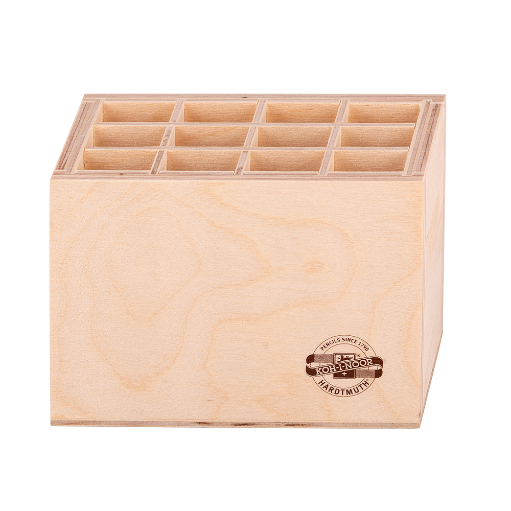 Aufsteller / Holz- Aufsteller mit 12 F&#228;chern - 12 x 6,8 x 8,7 cm -